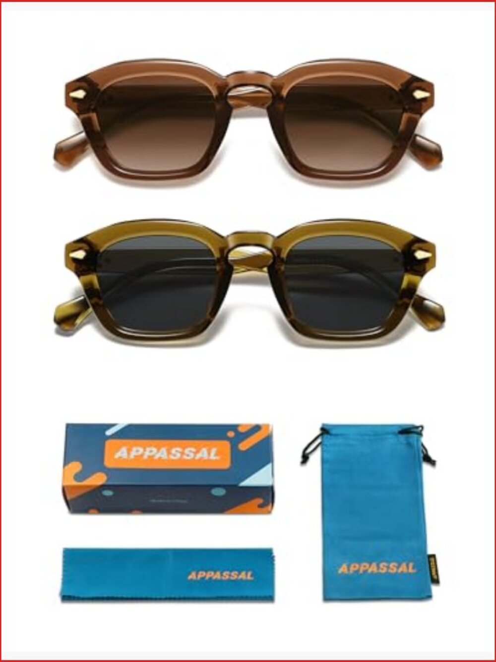 Small Retro Square Sunglasses for Women Men Rectangle Sunnies - Picture 5 of 7